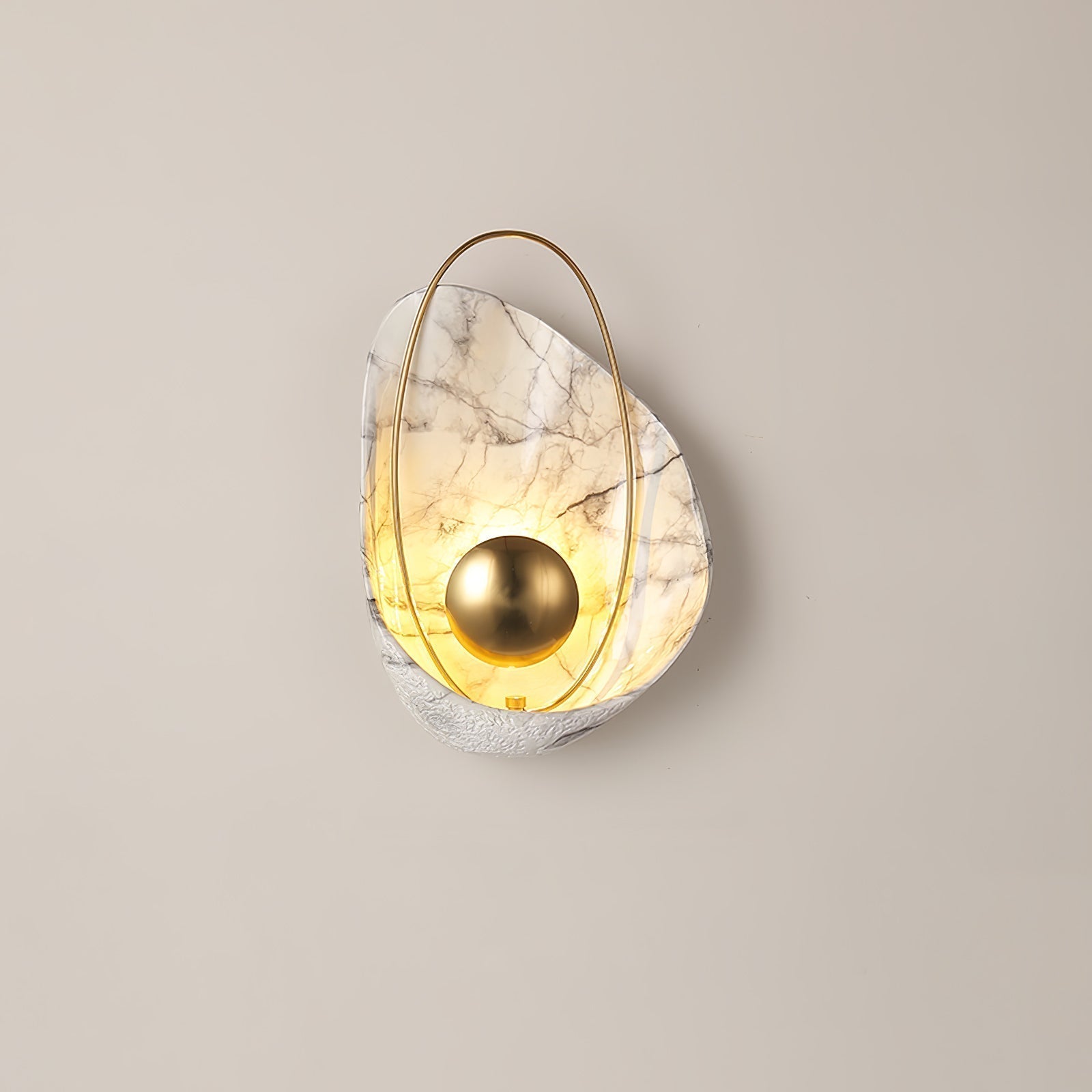 Modern Sculptural Resin Pearl Sconce Wall Lamp Handcrafted Art Deco Lighting