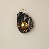 Modern Sculptural Resin Pearl Sconce Wall Lamp Handcrafted Art Deco Lighting