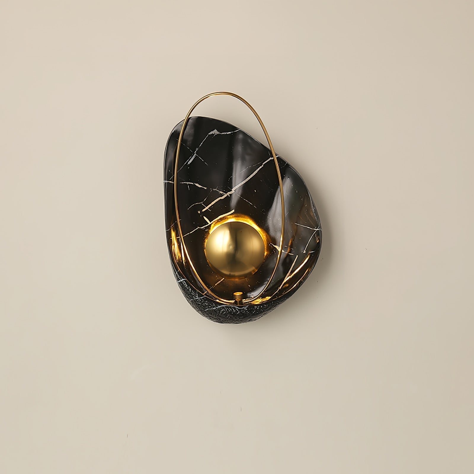 Modern Sculptural Resin Pearl Sconce Wall Lamp Handcrafted Art Deco Lighting