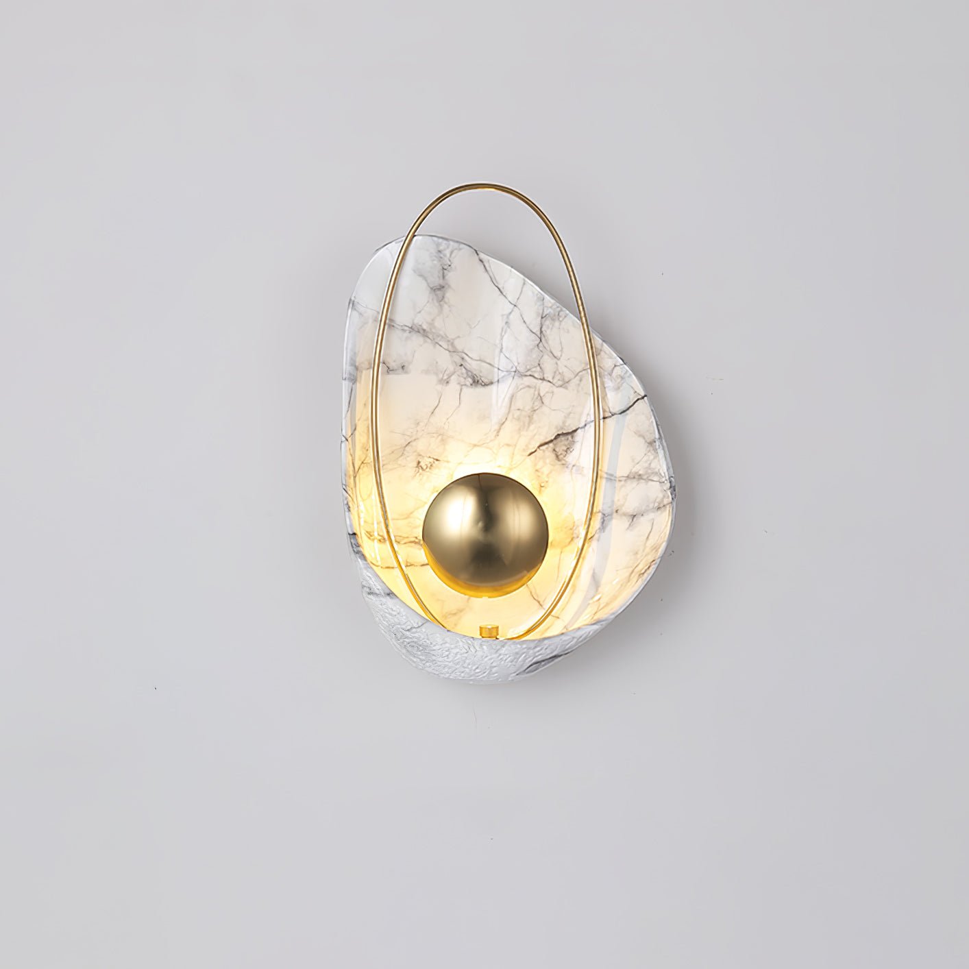 Modern Sculptural Resin Pearl Sconce Wall Lamp Handcrafted Art Deco Lighting