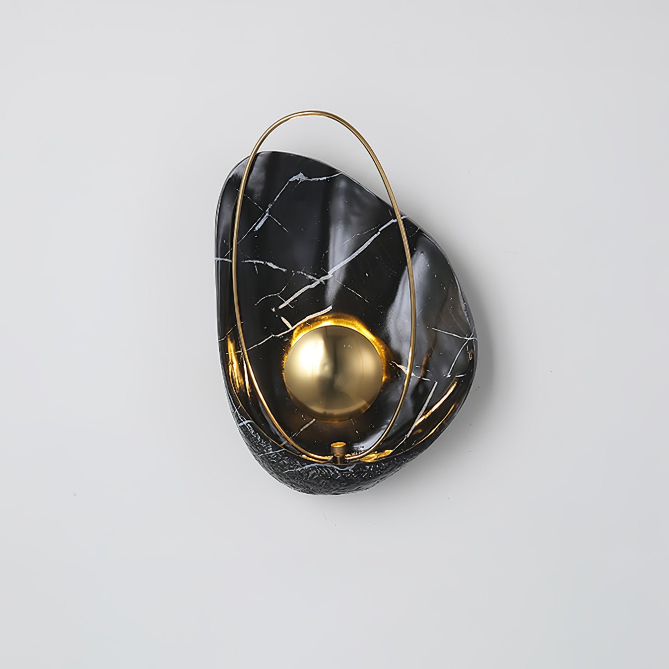 Modern Sculptural Resin Pearl Sconce Wall Lamp Handcrafted Art Deco Lighting