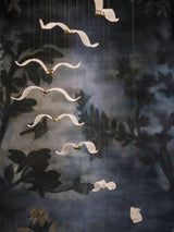 Modern Seagull Pendant Light Multi Head Glass Bird Chandelier for High Ceilings