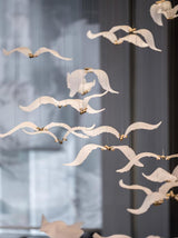 Modern Seagull Pendant Light Multi Head Glass Bird Chandelier for High Ceilings