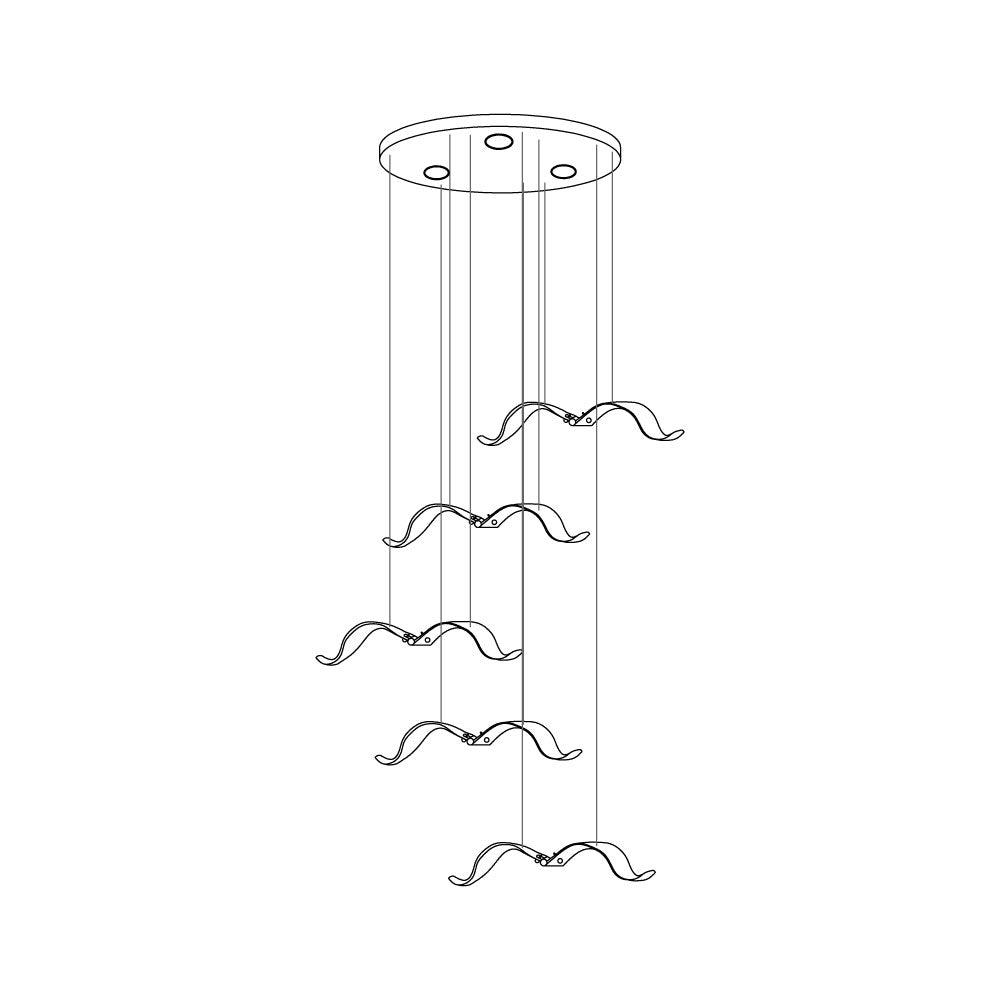 Modern Seagull Pendant Light Multi Head Glass Bird Chandelier for High Ceilings