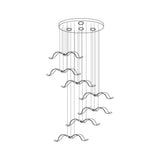 Modern Seagull Pendant Light Multi Head Glass Bird Chandelier for High Ceilings