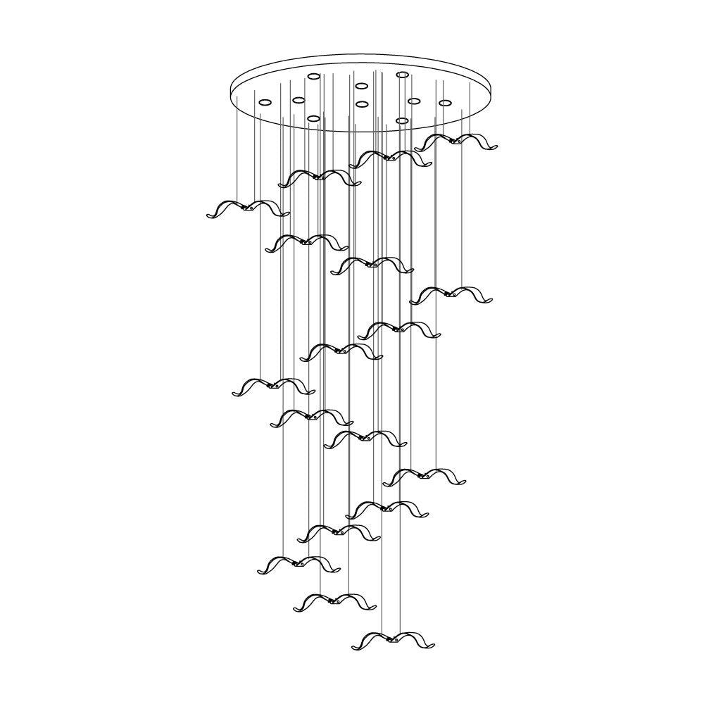 Modern Seagull Pendant Light Multi Head Glass Bird Chandelier for High Ceilings