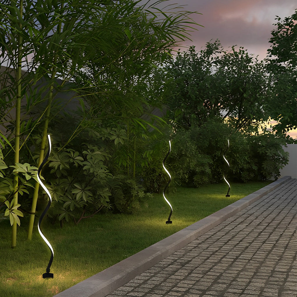 Modern Seaweed Design Outdoor LED Solar Lawn Light Waterproof Pathway Lighting for Garden