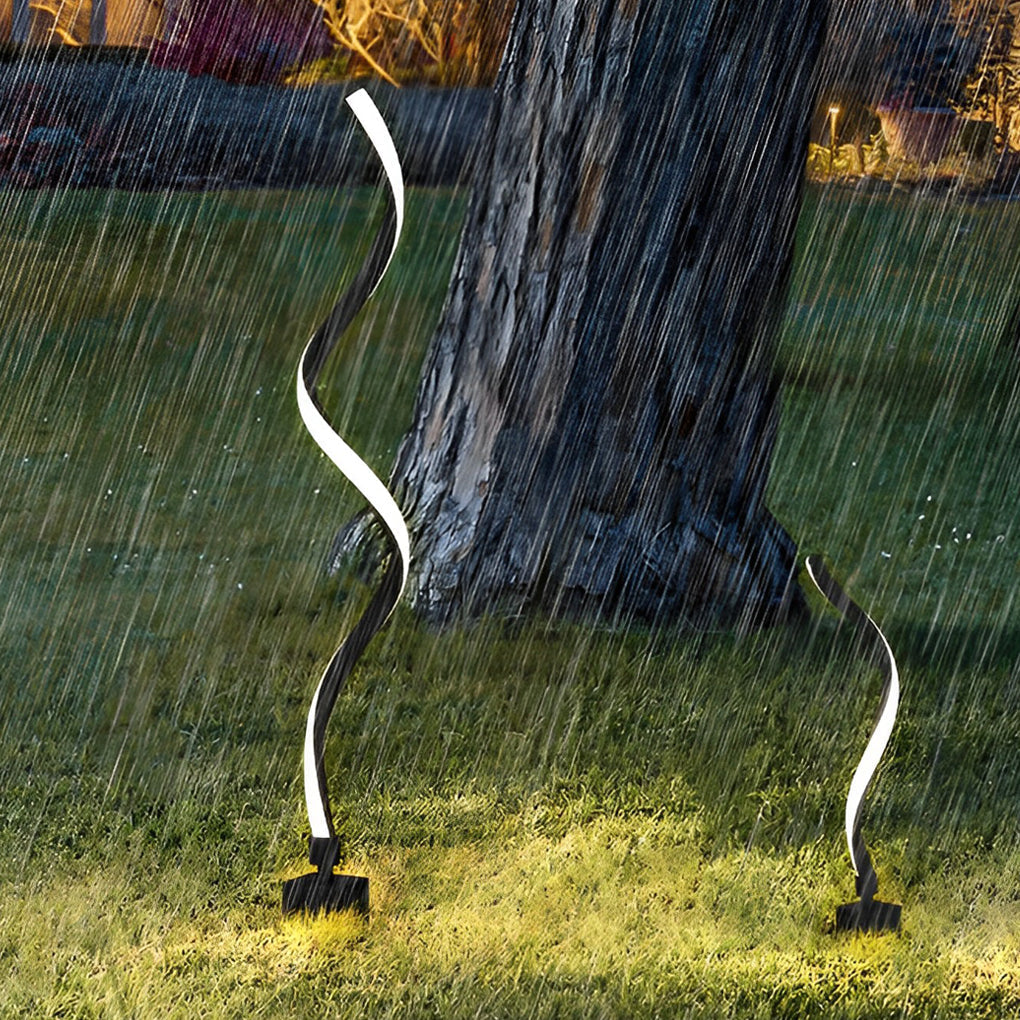 Modern Seaweed Design Outdoor LED Solar Lawn Light Waterproof Pathway Lighting for Garden