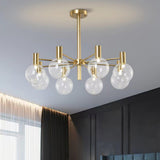 Modern Selva Glass Globe Chandelier Gold Finish Pendant Light for Living Room