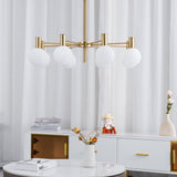 Modern Selva Glass Globe Chandelier Gold Finish Pendant Light for Living Room