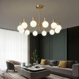 Modern Selva Glass Globe Chandelier Gold Finish Pendant Light for Living Room
