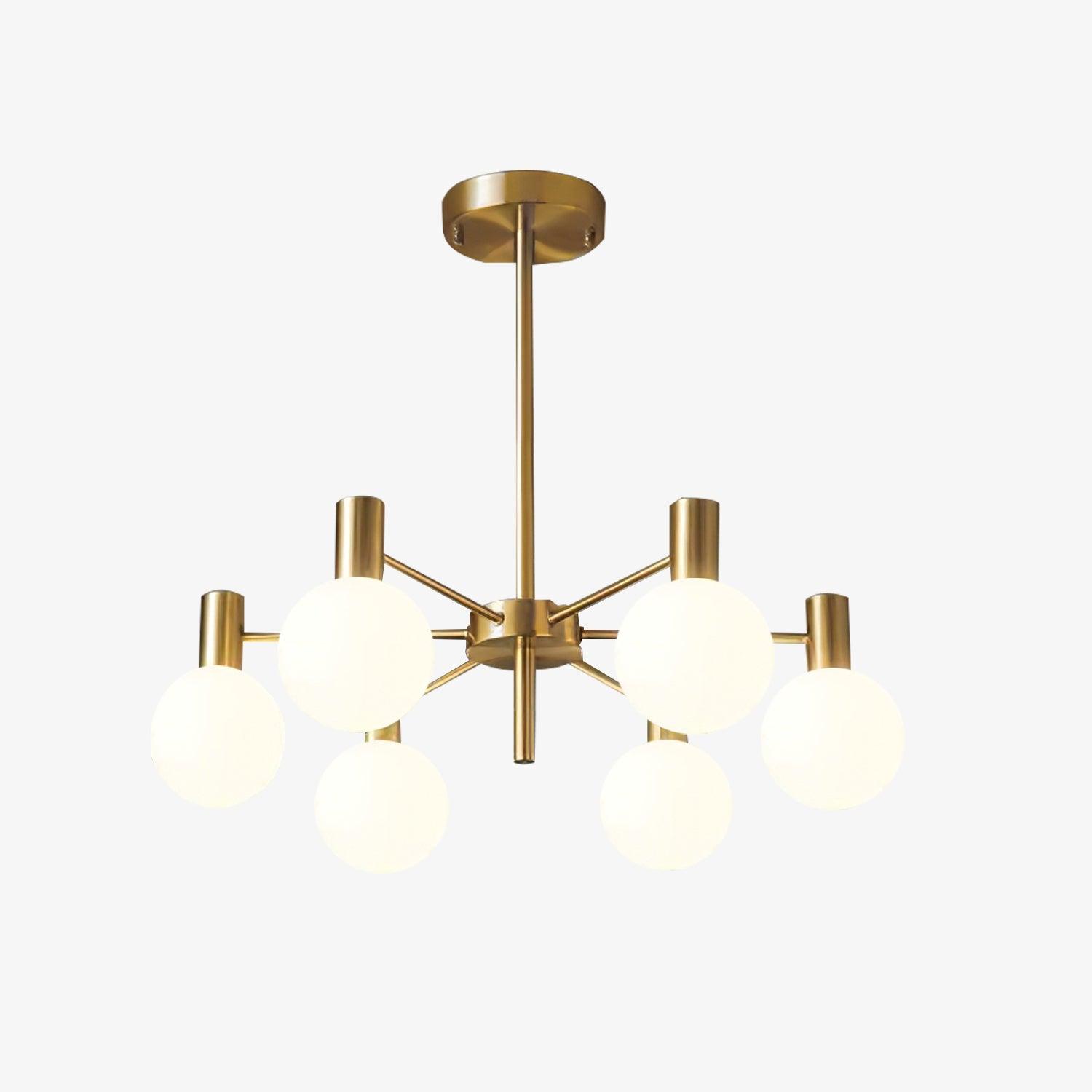 Modern Selva Glass Globe Chandelier Gold Finish Pendant Light for Living Room