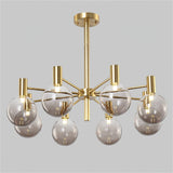 Modern Selva Glass Globe Chandelier Gold Finish Pendant Light for Living Room