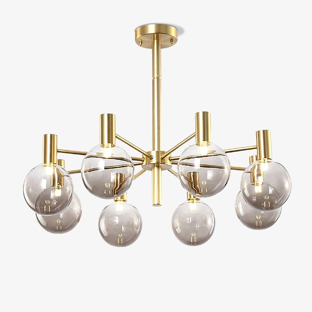 Modern Selva Glass Globe Chandelier Gold Finish Pendant Light for Living Room
