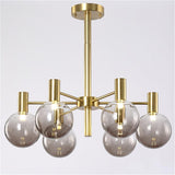 Modern Selva Glass Globe Chandelier Gold Finish Pendant Light for Living Room