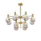 Modern Selva Glass Globe Chandelier Gold Finish Pendant Light for Living Room