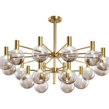 Modern Selva Glass Globe Chandelier Gold Finish Pendant Light for Living Room