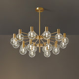 Modern Selva Glass Globe Chandelier Gold Finish Pendant Light for Living Room
