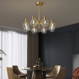 Modern Selva Glass Globe Chandelier Gold Finish Pendant Light for Living Room