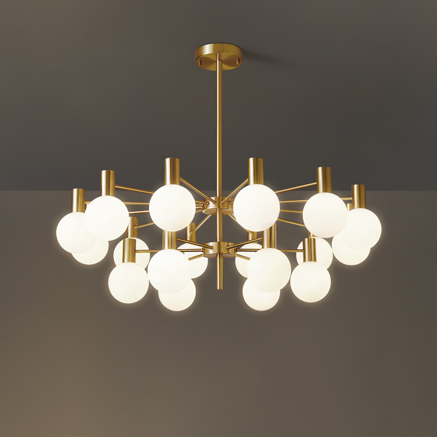 Modern Selva Glass Globe Chandelier Gold Finish Pendant Light for Living Room