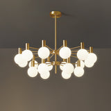 Modern Selva Glass Globe Chandelier Gold Finish Pendant Light for Living Room