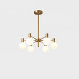 Modern Selva Glass Globe Chandelier Gold Finish Pendant Light for Living Room