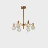 Modern Selva Glass Globe Chandelier Gold Finish Pendant Light for Living Room