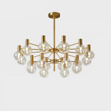 Modern Selva Glass Globe Chandelier Gold Finish Pendant Light for Living Room