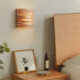 Modern Semi Cylindrical Handmade Wooden Wall Lamp Rustic Decorative Indoor Sconce Light