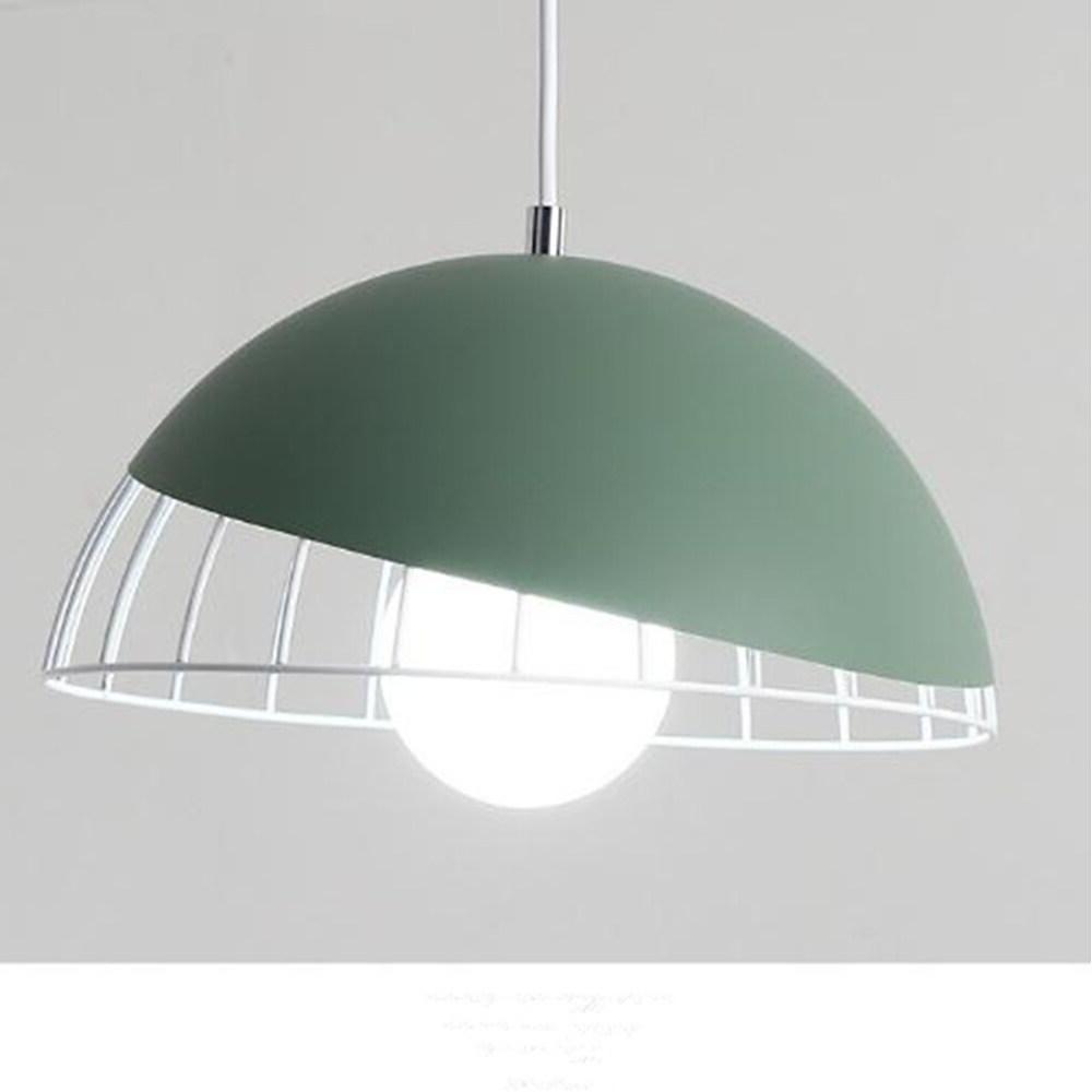 Modern Semi Globular Metal Pendant Light Colorful Kitchen Island Hanging Ceiling Lamp Fixture