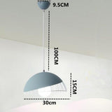 Modern Semi Globular Metal Pendant Light Colorful Kitchen Island Hanging Ceiling Lamp Fixture