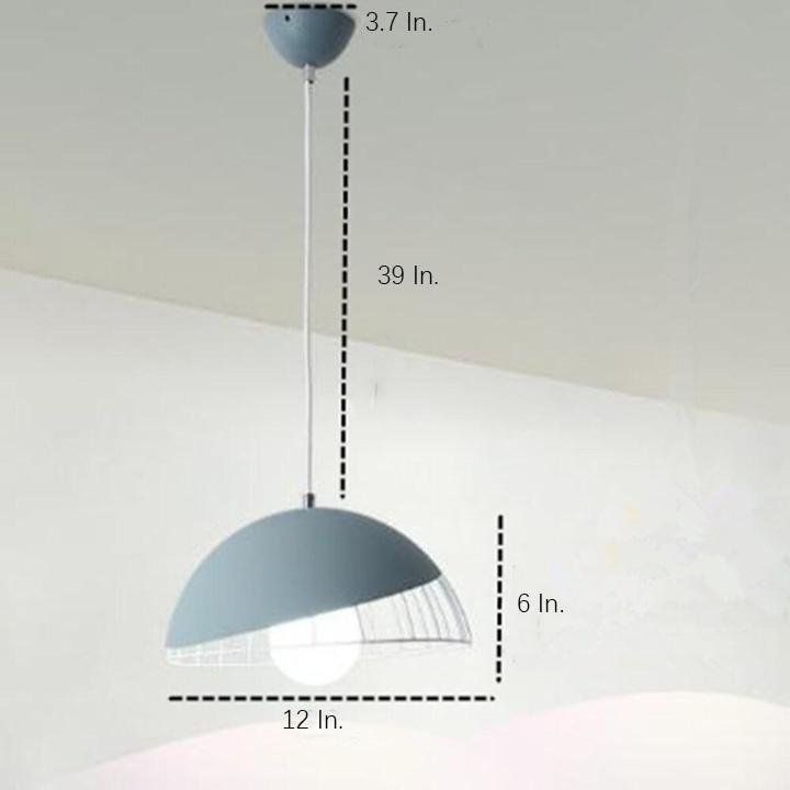Modern Semi Globular Metal Pendant Light Colorful Kitchen Island Hanging Ceiling Lamp Fixture