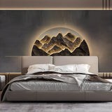 Modern Semicircle LED Illuminated Landscape Wall Art Crystal Porcelain Decorative Painting