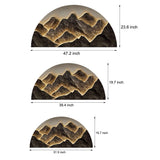 Modern Semicircle LED Illuminated Landscape Wall Art Crystal Porcelain Decorative Painting