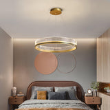 Modern Sendra LED Mesh Chandelier Black and Brass Circular Linear Pendant Light