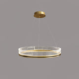 Modern Sendra LED Mesh Chandelier Black and Brass Circular Linear Pendant Light