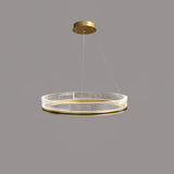 Modern Sendra LED Mesh Chandelier Black and Brass Circular Linear Pendant Light
