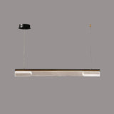 Modern Sendra LED Mesh Chandelier Black and Brass Circular Linear Pendant Light