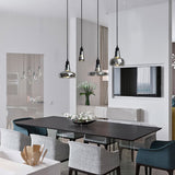 Modern Shadow Glass Pendant Light Nordic LED Hanging Fixture for Living Room Dining Area and Bar