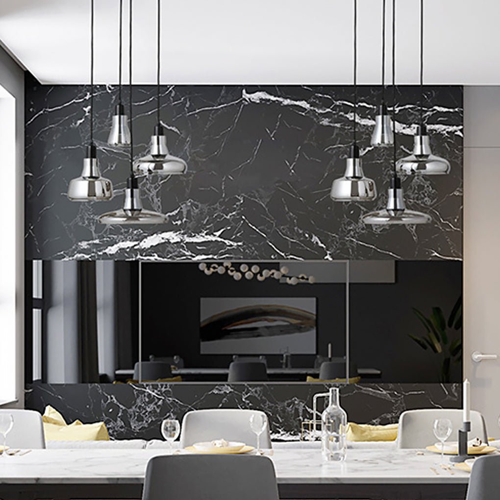 Modern Shadow Glass Pendant Light Nordic LED Hanging Fixture for Living Room Dining Area and Bar