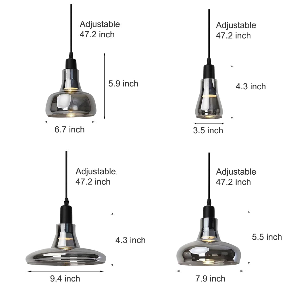 Modern Shadow Glass Pendant Light Nordic LED Hanging Fixture for Living Room Dining Area and Bar