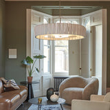 Modern Shard Disc Chandelier Ceramic and Acrylic Integrated Ceiling Light for Luxury Living Spaces