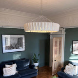 Modern Shard Disc Chandelier Ceramic and Acrylic Integrated Ceiling Light for Luxury Living Spaces