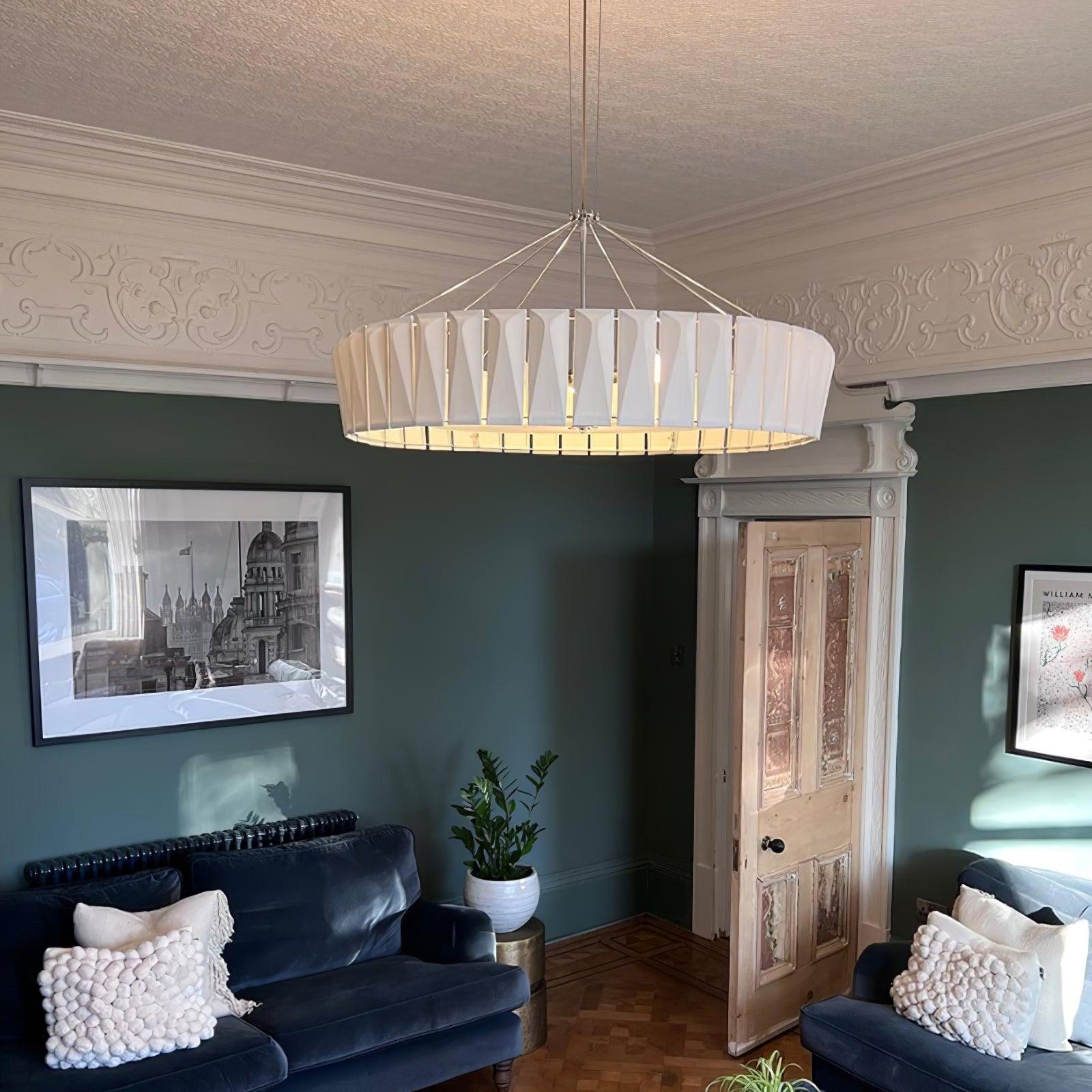 Modern Shard Disc Chandelier Ceramic and Acrylic Integrated Ceiling Light for Luxury Living Spaces