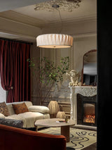 Modern Shard Disc Chandelier Ceramic and Acrylic Integrated Ceiling Light for Luxury Living Spaces