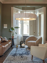 Modern Shard Disc Chandelier Ceramic and Acrylic Integrated Ceiling Light for Luxury Living Spaces