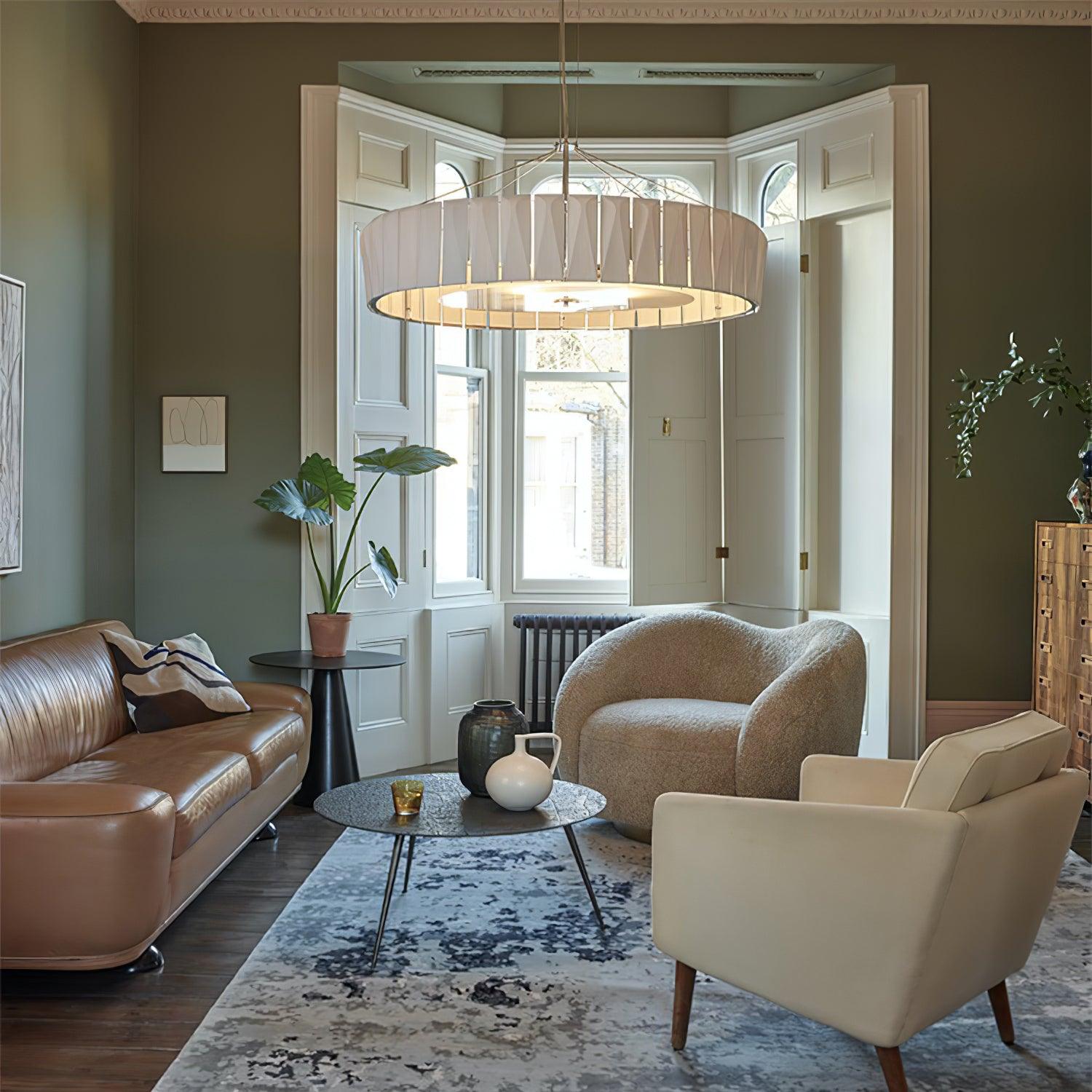 Modern Shard Disc Chandelier Ceramic and Acrylic Integrated Ceiling Light for Luxury Living Spaces