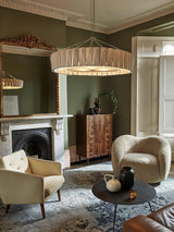 Modern Shard Disc Chandelier Ceramic and Acrylic Integrated Ceiling Light for Luxury Living Spaces