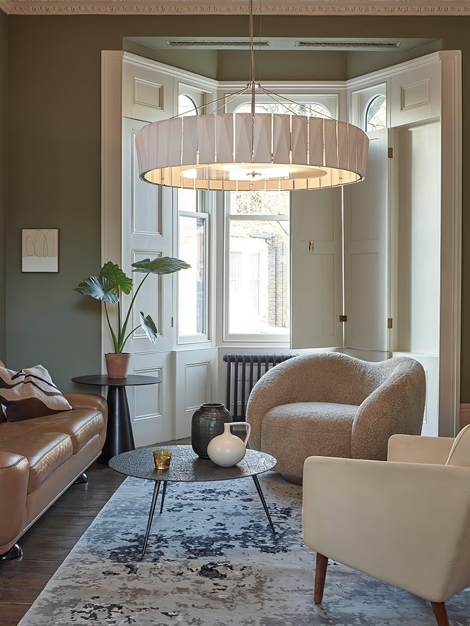 Modern Shard Disc Chandelier Ceramic and Acrylic Integrated Ceiling Light for Luxury Living Spaces