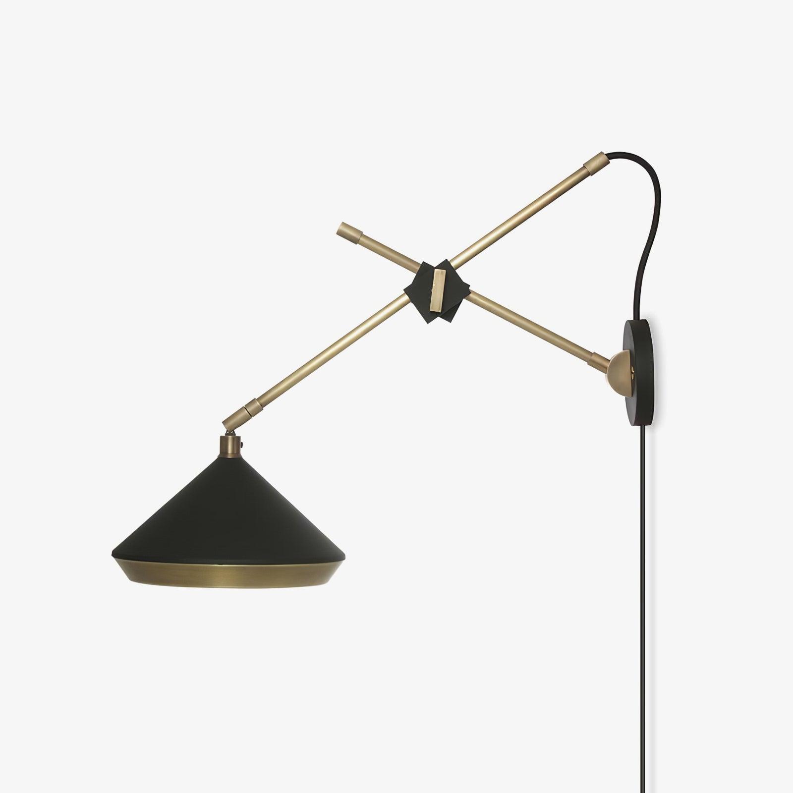 Modern Shear Plug In Wall Sconce Task Lighting with Metal Shade for Bedroom and Kitchen